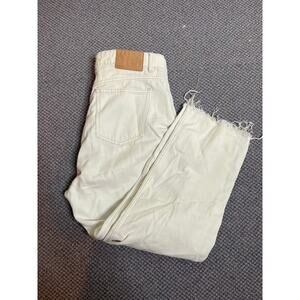 Zara Wide Leg Beige Button F0ly Jeans size 14
